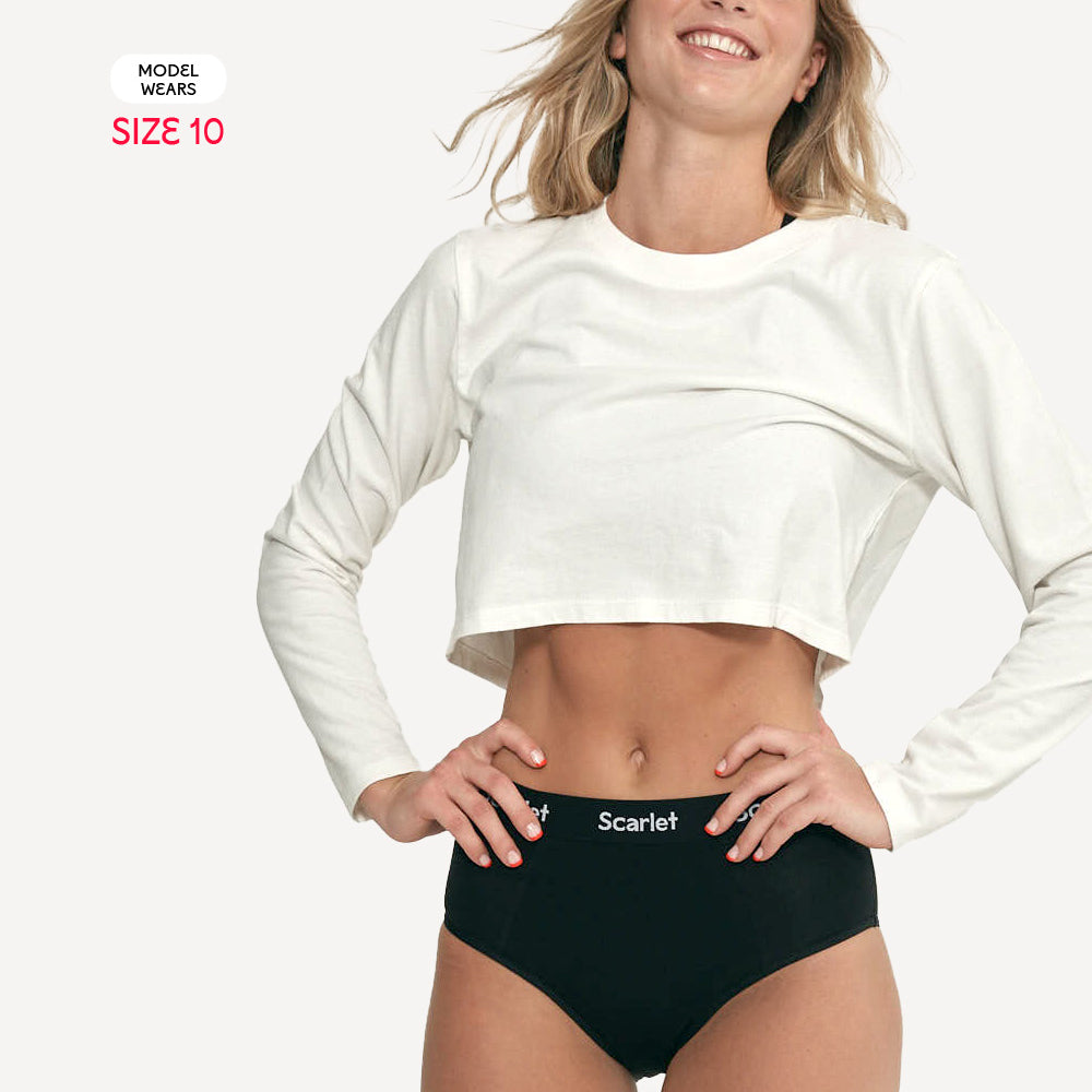 Scarlet Moderate Flow Period High-Waist Brief – Full Coverage, Comfortable