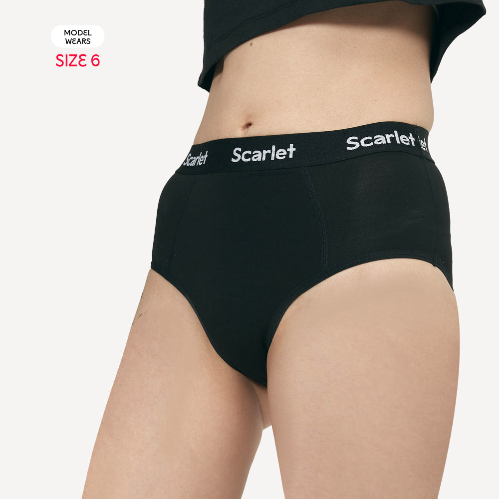 Scarlet Moderate Flow Period High-Waist Brief – Full Coverage, Comfortable