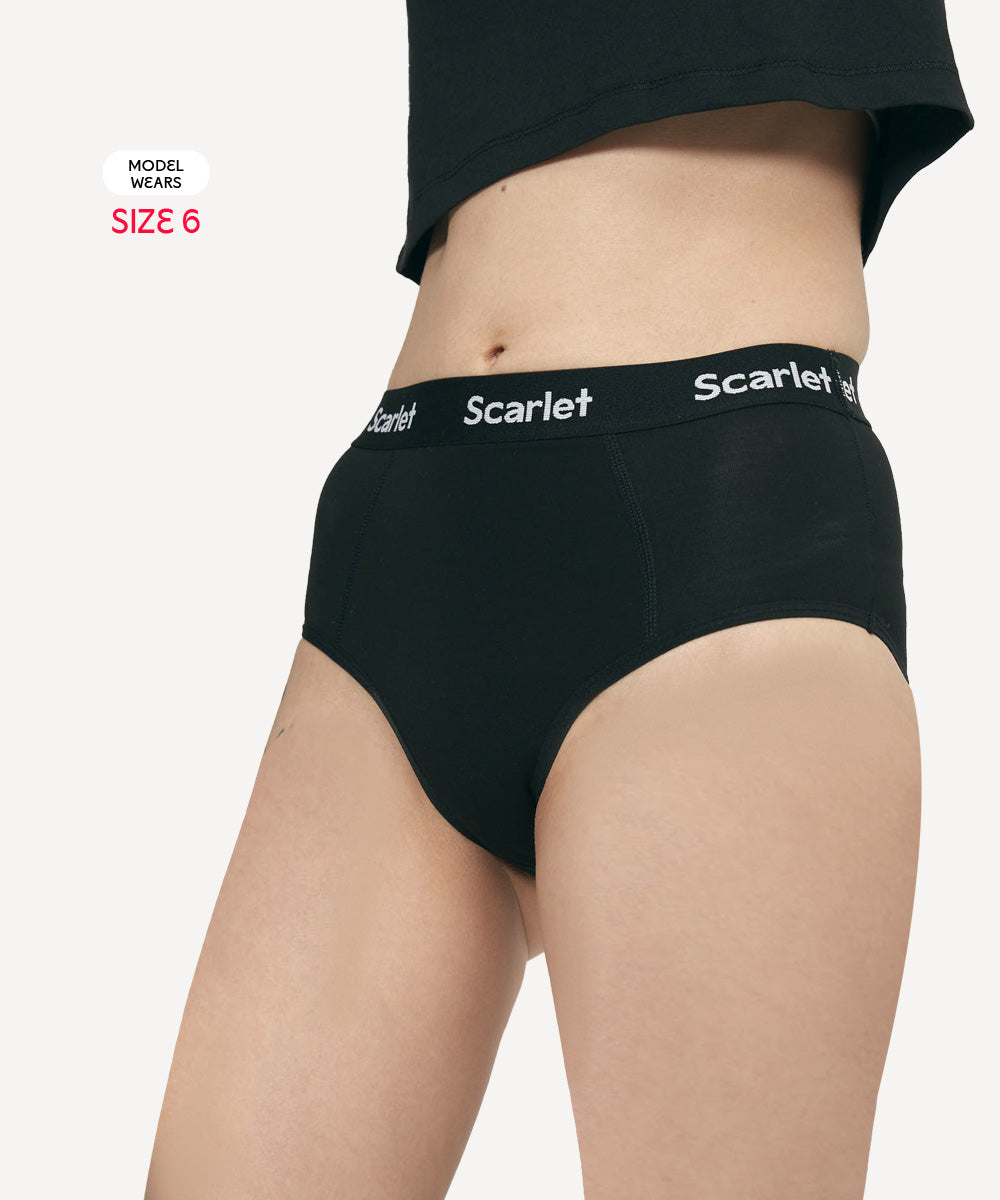 Scarlet Moderate Flow Period High-Waist Brief – Full Coverage, Comfortable