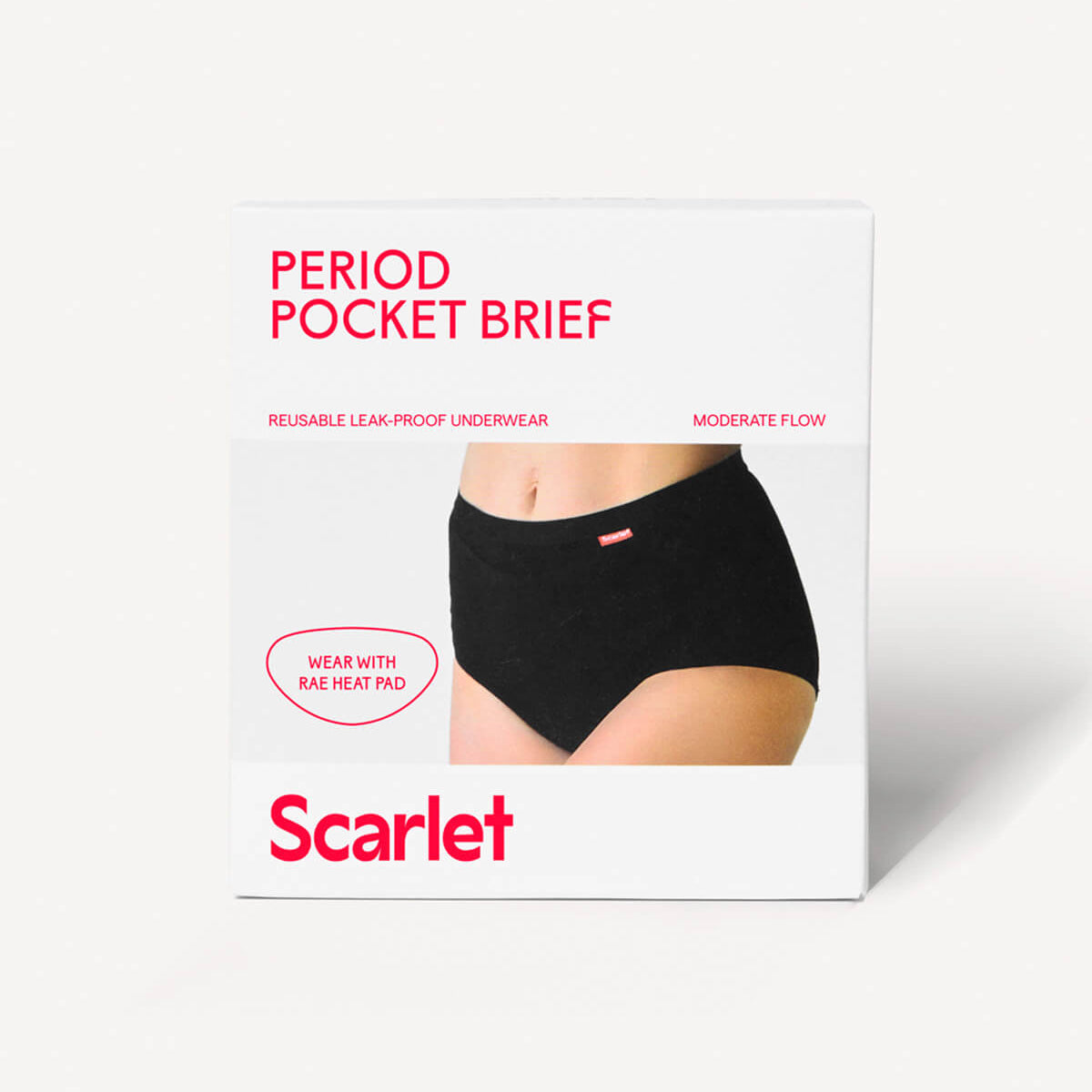 Scarlet Period Pocket Underwear includes a discreet pocket to hold rae.