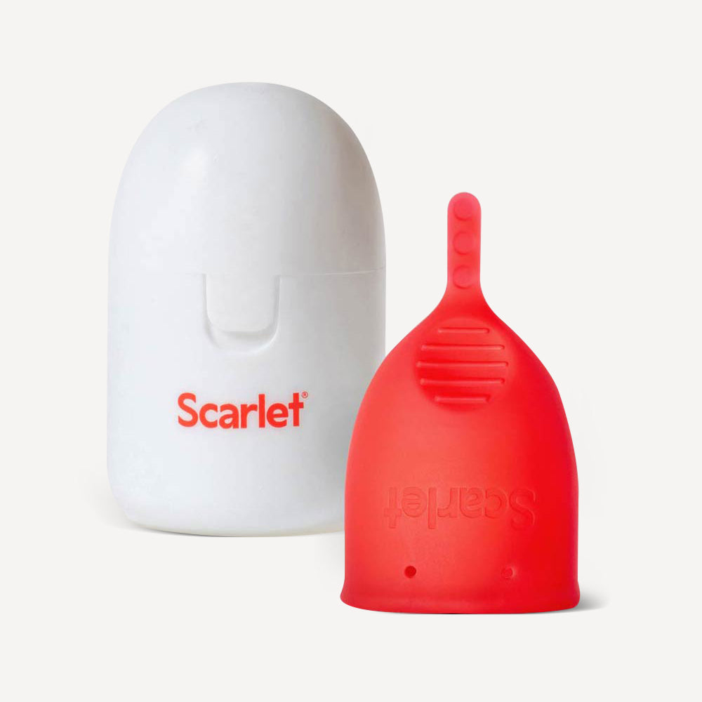 Scarlet Period Reusable Period Cup | Available in two sizes and colours for up to 8 hours of leak-free protection.