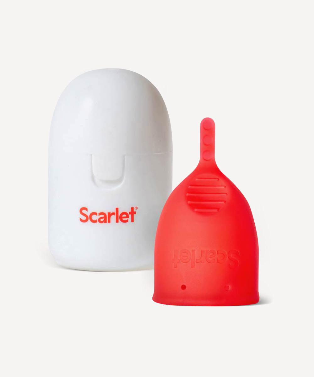 Scarlet Period Reusable Period Cup | Available in two sizes and colours for up to 8 hours of leak-free protection.