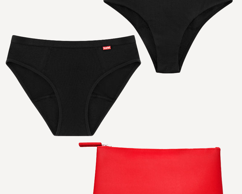 Scarlet Period Brief + Swim BFFs Set | Bikini Brief, Period Swim Brief & Waterproof Bag