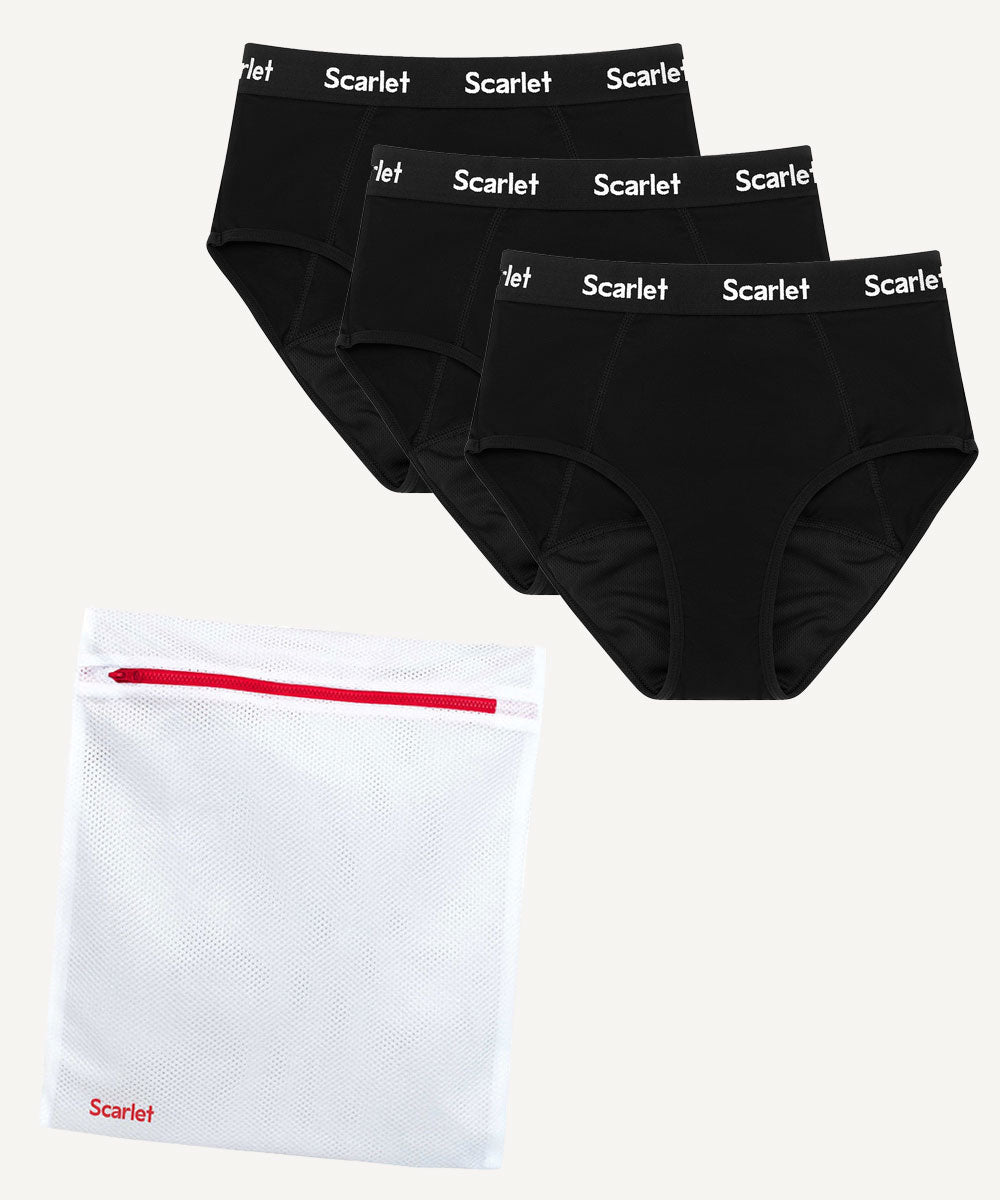 Scarlet Period High-Waisted Brief | 3-Pack + Laundry Bag