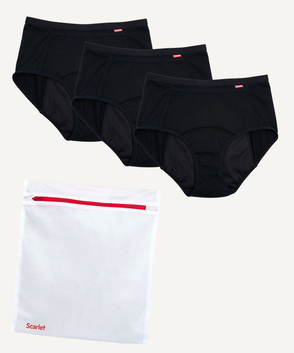 3 pack High Waist Period Pocket Brief