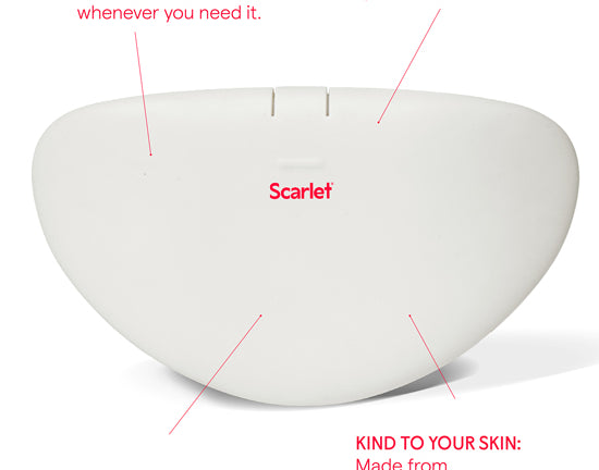 Scarlet Period rae Heat Pad: wireless, soft silicone, smart period care.