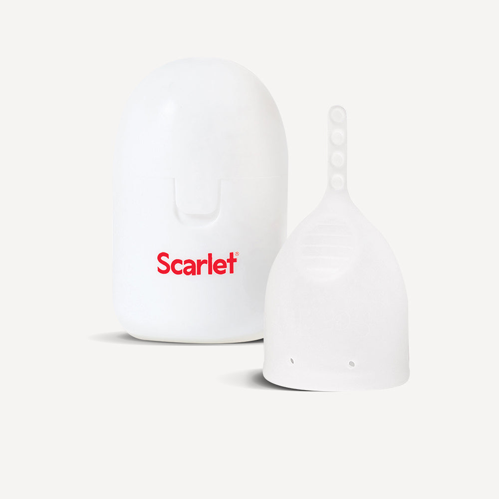 Scarlet Period Reusable Period Cup is available in two sizes and two colours
