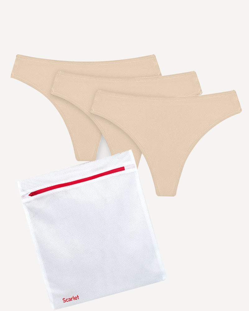 Scarlet Period Invisible Thong | 3-Pack + Bag | Super Light Absorbency