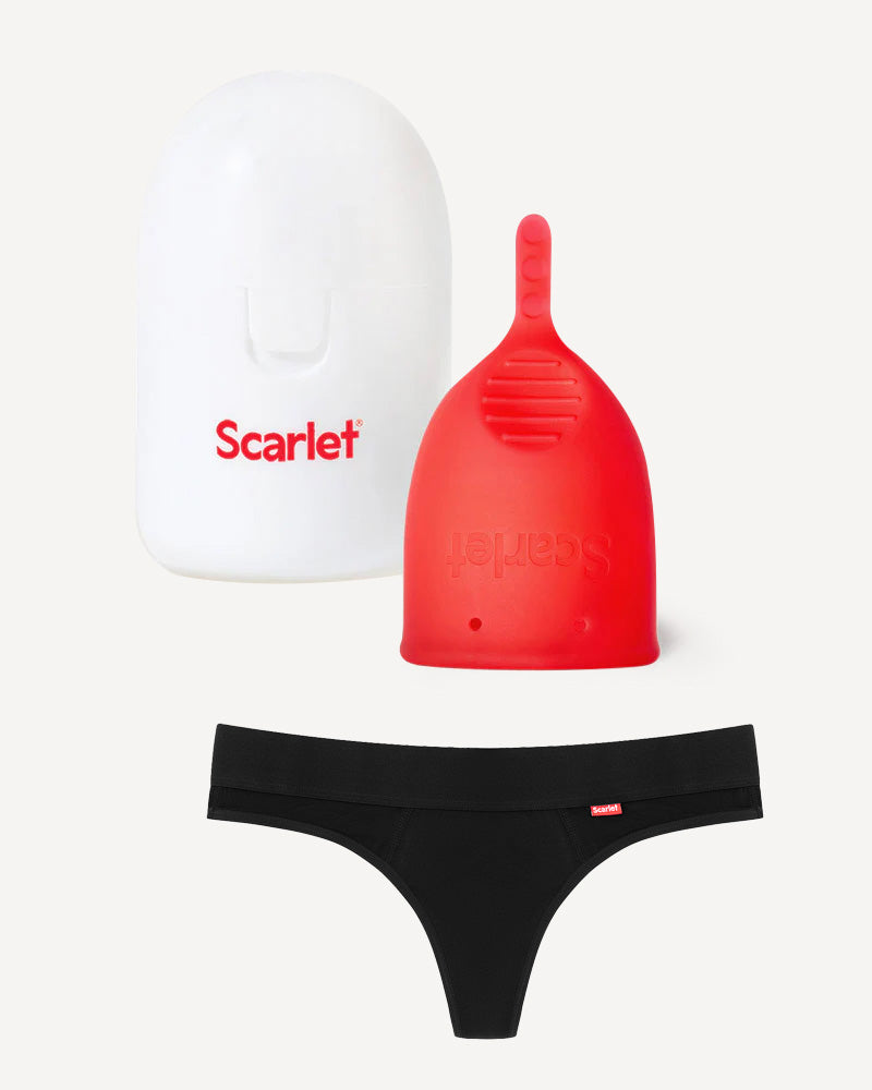 Scarlet Period The Discreet Days Set | with Leak-Proof G-String & Period Cup