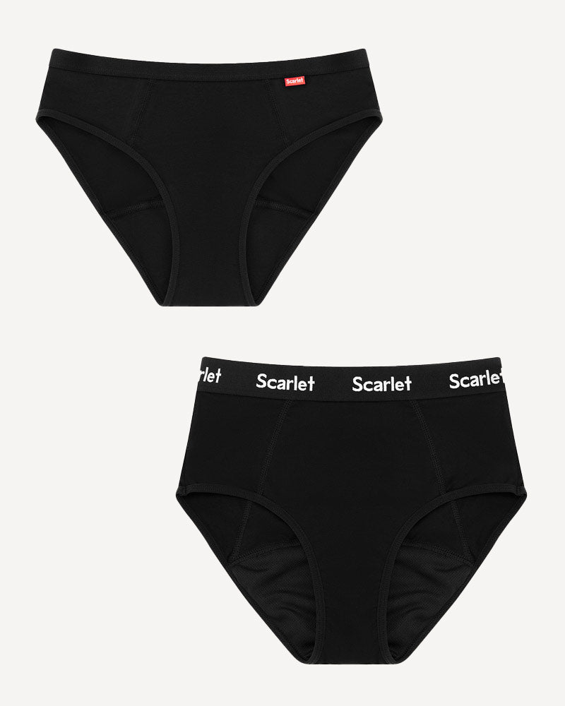 Scarlet Period The Moderate Days Bundle | PFAS-free Period Bikini Brief & High Waisted Brief