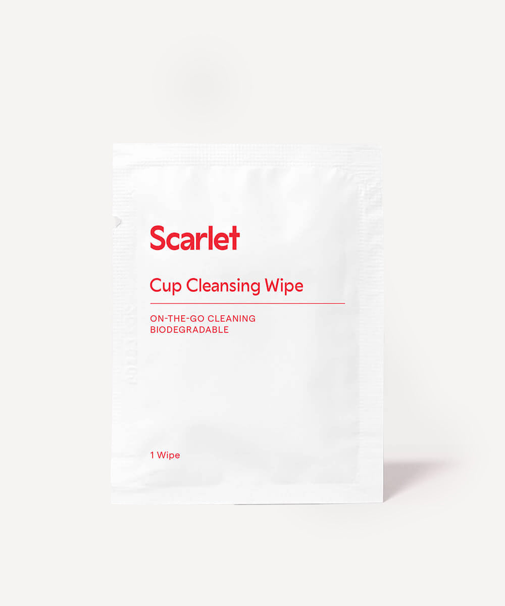 Scarlet Period Cup Cleansing Wipes | W\wipe, allow to dry, then re-insert. Biodegradable.