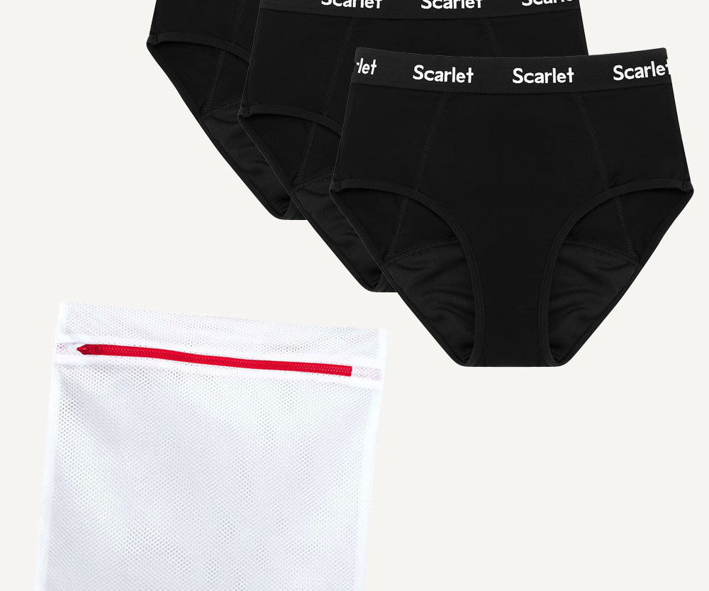 Scarlet Period High-Waisted Brief | 3-Pack + Laundry Bag