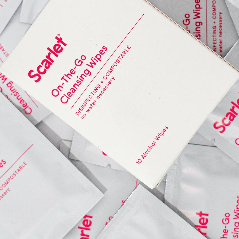 SCARLET PERIOD CLEANSING WIPES are made for cleaning Period Cups and the rae Heat Pad