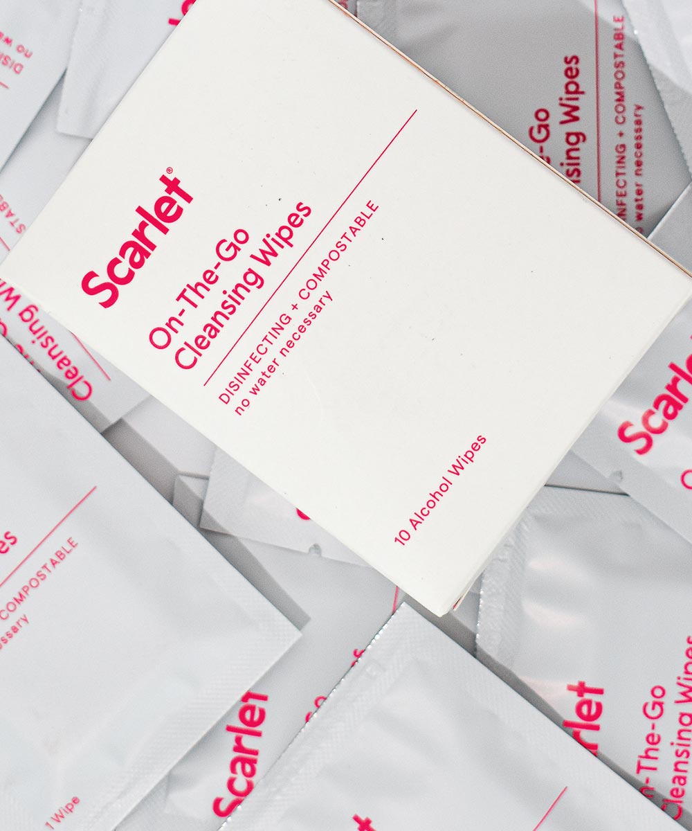 SCARLET PERIOD CLEANSING WIPES are made for cleaning Period Cups and the rae Heat Pad